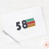 Geboren in 1958  ronde sticker (Envelop)