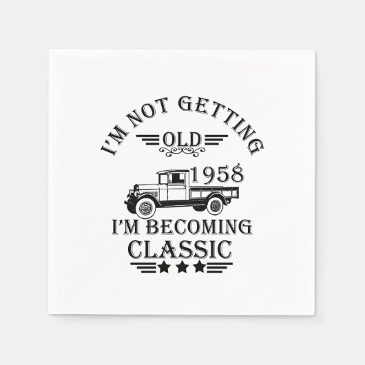 Geboren in 1958  verjaardagsfeest servet (Voorkant)