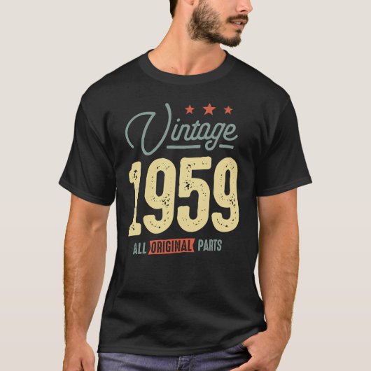  geboren in 1959 - 63e verjaardag Retro Classic T-shirt (Voorkant)