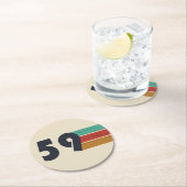 Geboren in 1959  ronde kartonnen onderzetter (Insitu)