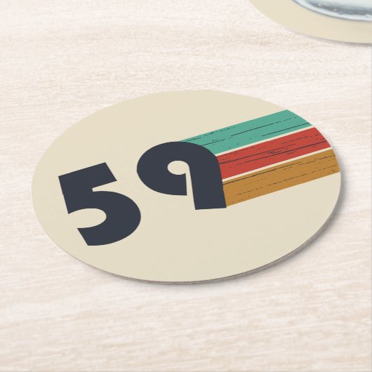 Geboren in 1959  ronde kartonnen onderzetter (Gebogen)