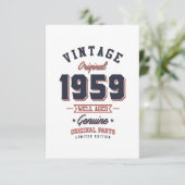 Geboren in 1959. RSVP kaartje (Staand voorkant)