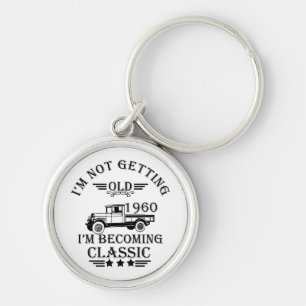 geboren in 1960 vintage verjaardag cadeau voor man sleutelhanger