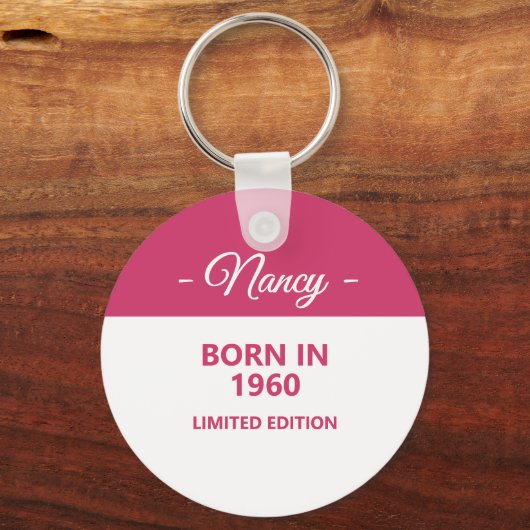 Geboren in 1960 Vivifying Birthday Sleutelhanger (Voorkant)