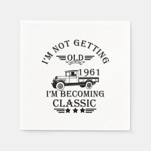 geboren in 1961  verjaardagscadeau mannen cadeau servet (Voorkant)