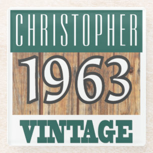 Geboren in 1962  Birthday Gift Glazen Onderzetter