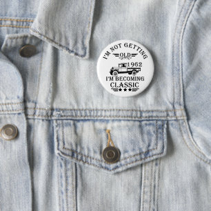 Geboren in 1962 elegante vintage verjaardagsfeest  ronde button 5,7 cm