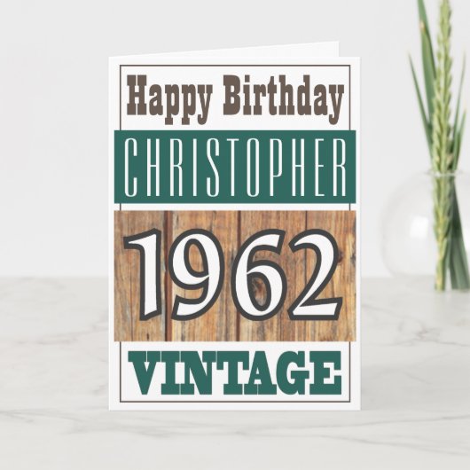 Geboren in 1962 Greetings Card Kaart (Voorkant)