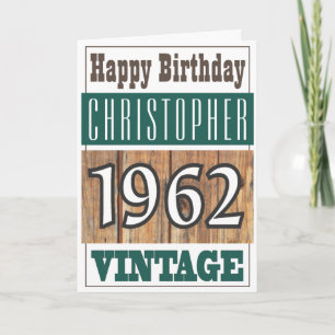 Geboren in 1962 Greetings Card Kaart