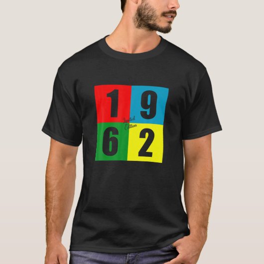 Geboren in 1962 Retro 60th Limited Edition Bi T-shirt (Voorkant)