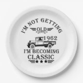 geboren in 1962  verjaardagscadeau mannen cadeau papieren bordje (Voorkant)