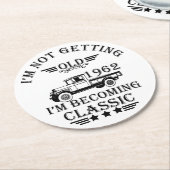geboren in 1962 verjaardagscadeau mannen cadeau ronde kartonnen onderzetter (Gebogen)
