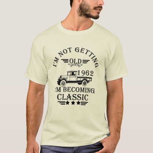 geboren in 1962  verjaardagscadeau mannen cadeau t-shirt (Voorkant)