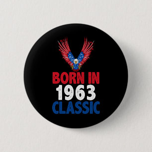 Geboren in 1963 Klassiek Ronde Button 5,7 Cm