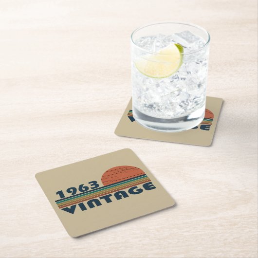 Geboren in 1963 op  verjaardag kartonnen onderzetters (Insitu)