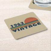 Geboren in 1963 op  verjaardag kartonnen onderzetters (Schuin)