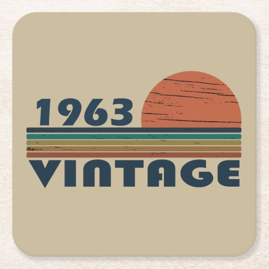 Geboren in 1963 op  verjaardag kartonnen onderzetters (Voorkant)