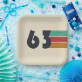 Geboren in 1963 verjaardagscadeau papieren bordje (Feest)