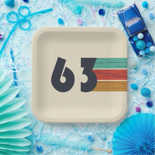 Geboren in 1963 verjaardagscadeau papieren bordje (Feest)