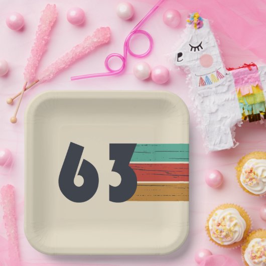 Geboren in 1963 verjaardagscadeau papieren bordje (Feest)