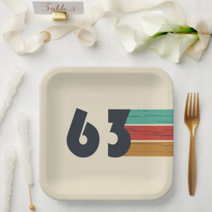 Geboren in 1963 verjaardagscadeau papieren bordje