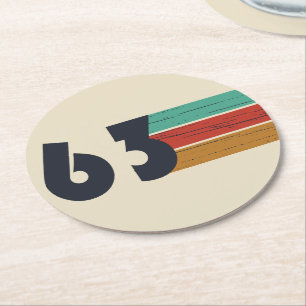 Geboren in 1963  verjaardagscadeau ronde kartonnen onderzetter