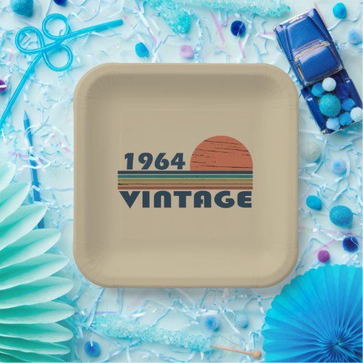 Geboren in 1964  jaar papieren bordje (Feest)