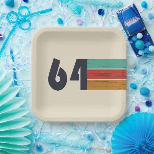 Geboren in 1964  jaar papieren bordje (Feest)