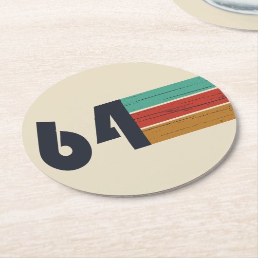 Geboren in 1964 jaar ronde kartonnen onderzetter (Gebogen)