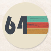 Geboren in 1964  jaar ronde kartonnen onderzetter (Voorkant)