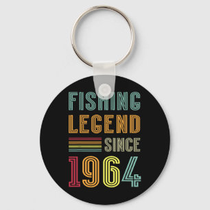 Geboren in 1964 Verjaardag Visser Retro Vintage 19 Sleutelhanger