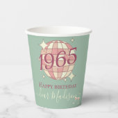 Geboren in 1965 60e verjaardag retro party decor papieren bekers (Voorkant)