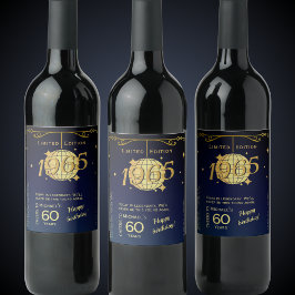 Geboren in 1965 60ste verjaardag feest wijn fles l etiket