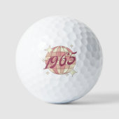 Geboren in 1965 60ste verjaardag golfcadeau golfballen (Voorkant)