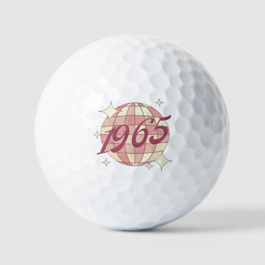 Geboren in 1965 60ste verjaardag golfcadeau golfballen (Voorkant)