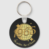 Geboren in 1965 60ste verjaardag zwart goud cadeau sleutelhanger (Achterkant)