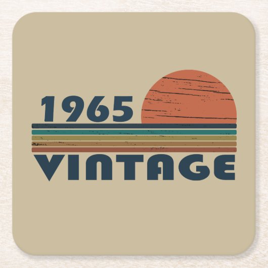 Geboren in 1965  60ste verjaardagscadeau kartonnen onderzetters (Voorkant)