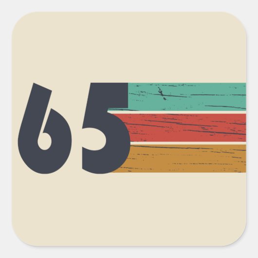 Geboren in 1965  60ste verjaardagscadeau vierkante sticker (Voorkant)