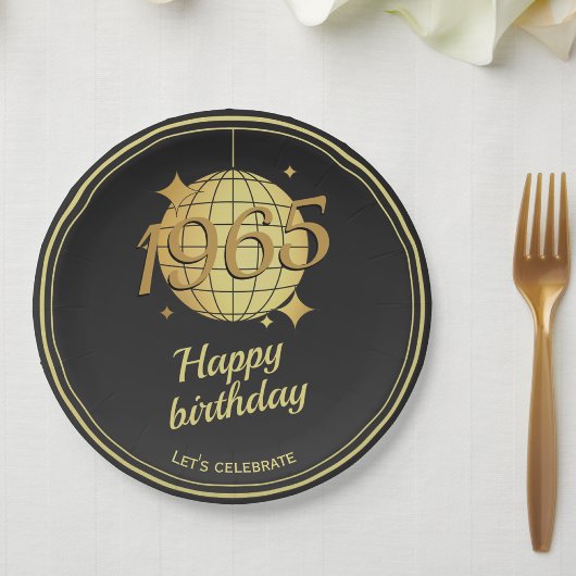Geboren in 1965 60ste verjaardagsfeest zwart Papie Papieren Bordje