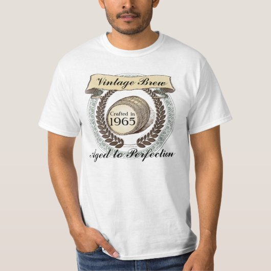Geboren in 1965  Brew, 50e Birthday Gift T-shirt (Voorkant)