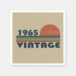 Geboren in 1965 elegante vintage stijl verjaardags servet