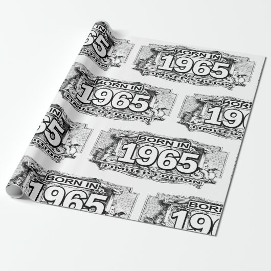 Geboren in 1965, Limited Edition Wrapping Paper Cadeaupapier (Uitgerold)