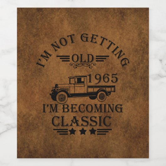 Geboren in 1965  verjaardagscadeau wijn etiket (Enkel label)