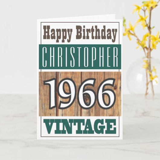 Geboren in 1966 Greetings Card Kaart (Gele Bloem)