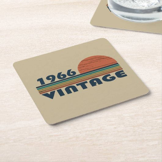 Geboren in 1966 op  verjaardag kartonnen onderzetters (Schuin)