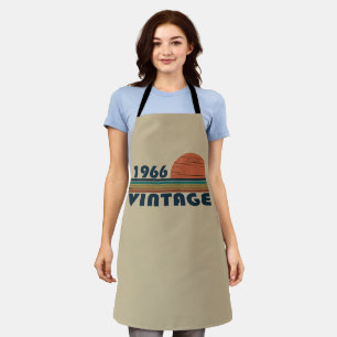 Geboren in 1966 vintage stijl verjaardagscadeau schort