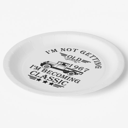 Geboren in 1967  verjaardag mannen cadeau papieren bordje (Gekanteld)