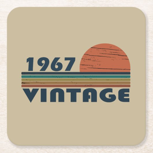 Geboren in 1967  verjaardagscadeau kartonnen onderzetters (Voorkant)