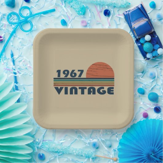 Geboren in 1967 verjaardagscadeau papieren bordje (Feest)