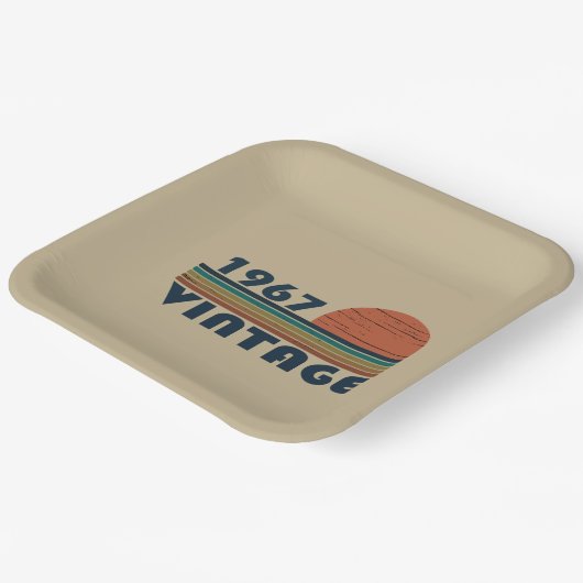 Geboren in 1967 verjaardagscadeau papieren bordje (Gebogen)